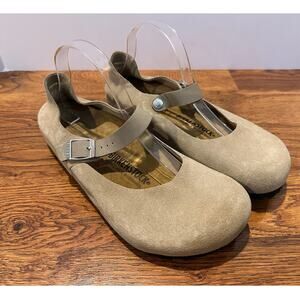 Birkenstock Women’s Mantova Suede Mary Jane Flats – Taube – Sz 42 – Regular Fit